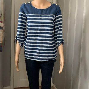 The Limited 3/4 sleeve denim top